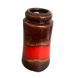 Vintage Scheurich Keramik West Germany Vase #209-18 1955Brown/Orange